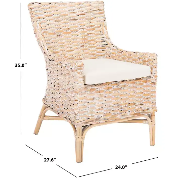 Whitewashed Rattan Cristen Accent Chair