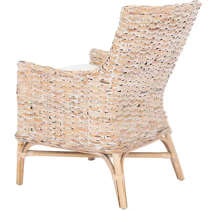 Whitewashed Rattan Cristen Accent Chair