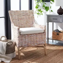 Whitewashed Rattan Cristen Accent Chair