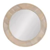 Whitewashed Woodgrain Round Wall Mirror