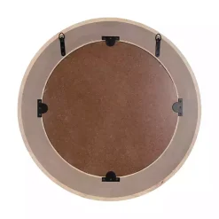 Whitewashed Woodgrain Round Wall Mirror