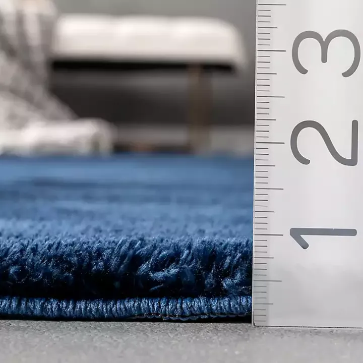 Whitlow Navy Shag Washable Area Rug, 8x10