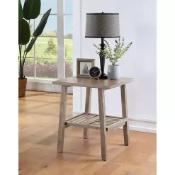 Wire Brushed Natural Accent Table