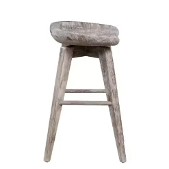Wirebrushed Barnwood Swivel Counter Stool