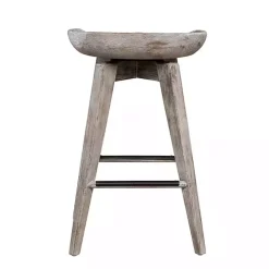 Wirebrushed Barnwood Swivel Counter Stool