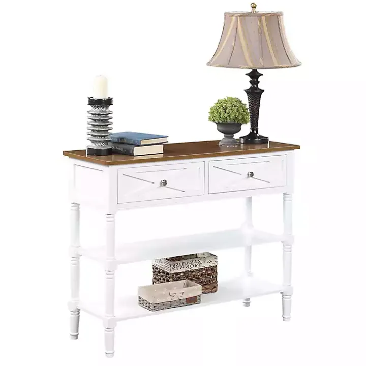 Wood & White Traditional Console Table