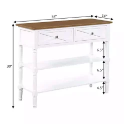 Wood & White Traditional Console Table