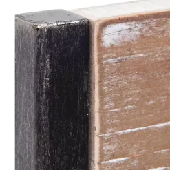 Wood and Metal Framed Round Industrial Mirror