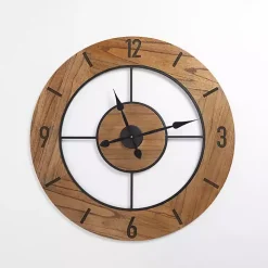 Wood Open Face Wall Clock