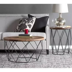 Wooden Top Geometric Chadwick Coffee Table