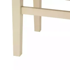 Woven Camel Leather Natural Wood Bench