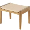 Woven Rope and Birch Wood Stool Ottoman