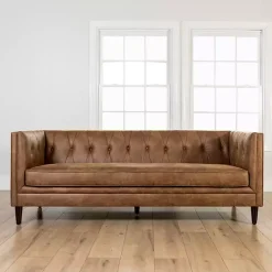 Wyatt Chester Faux Leather Formal Sofa