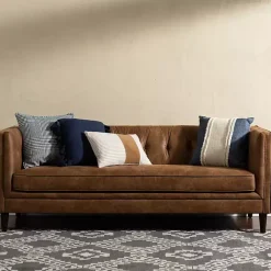 Wyatt Chester Faux Leather Formal Sofa