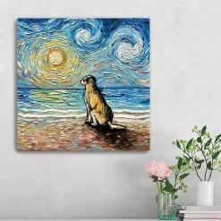 Yellow Lab Beach Days Canvas Art Print