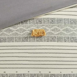 Yellow Striped Pom Pom 3-pc. Full/Queen Duvet Set