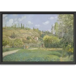 A Cowherd at Valhermeil Framed Canvas Art Print
