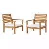 Acacia White Cushioned Outdoor Chairs, Set of 2