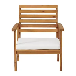 Acacia White Cushioned Outdoor Chairs, Set of 2