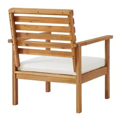 Acacia White Cushioned Outdoor Chairs, Set of 2