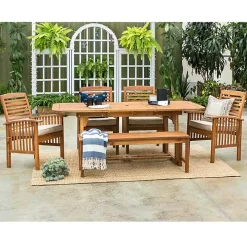 Acacia Wood Outdoor 6-pc. Dining Set