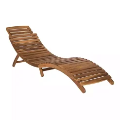 Acacia Wood 3-pc. Chaise Set with Striped Cushions