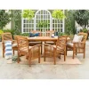 Acacia Wood Slatted 7-pc. Outdoor Dining Set