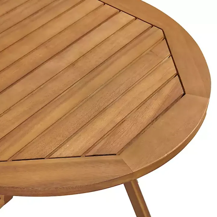 Acacia Wood Slatted 3-pc. Outdoor Bistro Set