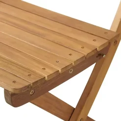 Acacia Wood Slatted 3-pc. Outdoor Bistro Set