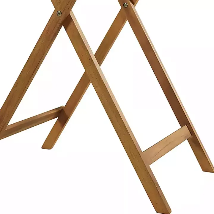 Acacia Wood Slatted 3-pc. Outdoor Bistro Set