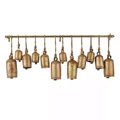 Aged Gold Round Bells Wall Plaque