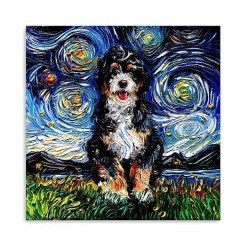 Aja Trier Bernadoodle Starry Night Canvas Print