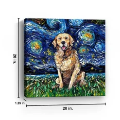 Aja Trier Golden Starry Night Canvas Art Print