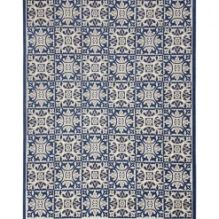 Aloha Blue Geometric Indoor/Outdoor Area Rug, 9x12