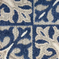 Aloha Blue Geometric Indoor/Outdoor Area Rug, 9x12