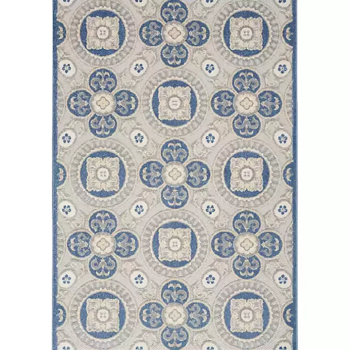 Aloha Blue Medallion Indoor/Outdoor Area Rug, 5x7