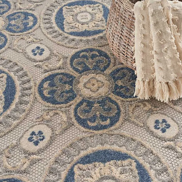 Aloha Blue Medallion Indoor/Outdoor Area Rug, 5x7