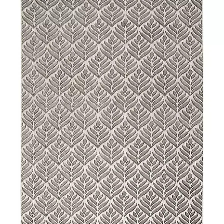 Aloha Gray Botanical Indoor/Outdoor Rug, 7x10