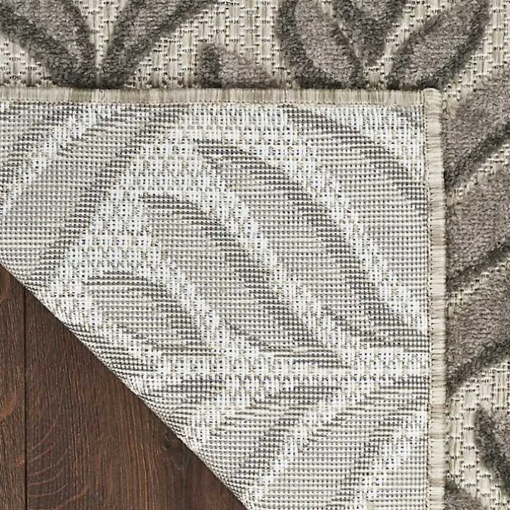 Aloha Gray Botanical Indoor/Outdoor Rug, 6x9