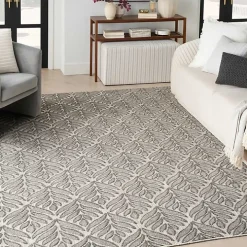 Aloha Gray Botanical Indoor/Outdoor Rug, 7x10