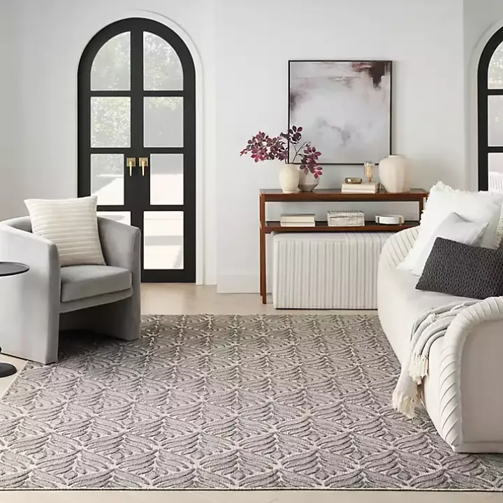 Aloha Gray Botanical Indoor/Outdoor Rug, 6x9