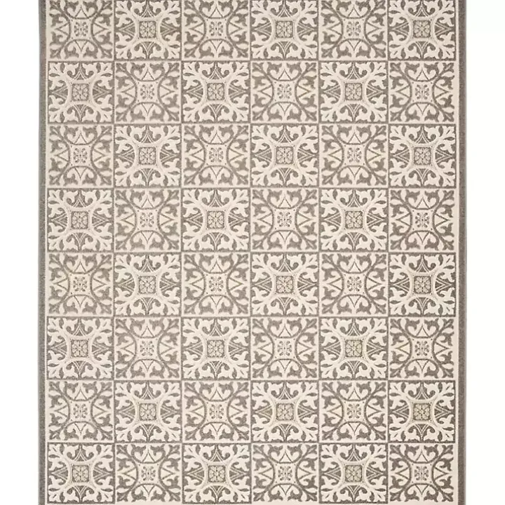 Aloha Ivory Geometric Indoor/Outdoor Area Rug, 3x5