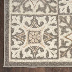 Aloha Ivory Geometric Indoor/Outdoor Area Rug, 3x5