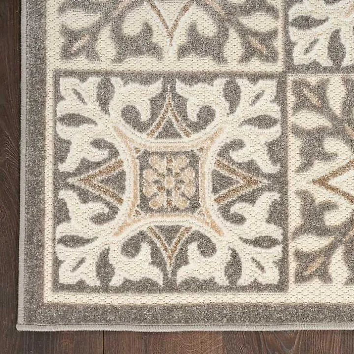 Aloha Ivory Geometric Indoor/Outdoor Area Rug, 3x5