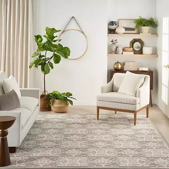 Aloha Ivory Geometric Indoor/Outdoor Area Rug, 3x5