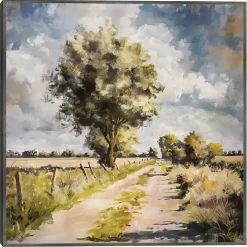 Along A Country Trail Framed Canvas Art Print