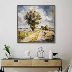 Along A Country Trail Framed Canvas Art Print