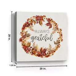 Always Grateful Wreath Canvas Art Print