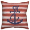 Anchor and Red Stripes Indoor/Outdoor Pillow