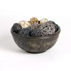 Antique Black Ceramic Decorative Bowl